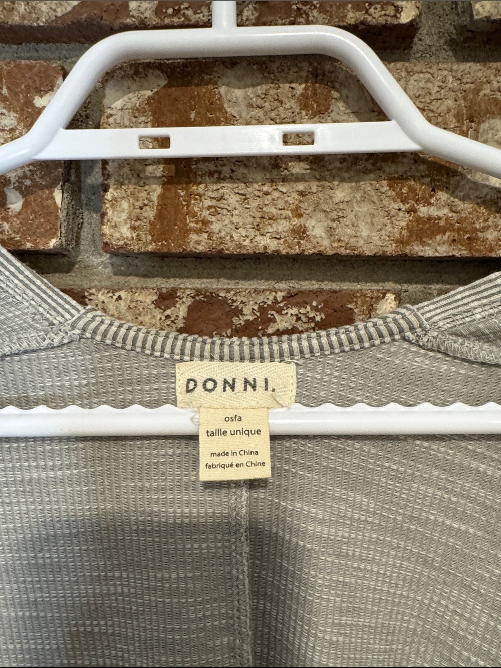 DONNI. Light Gray Ribbed Cardigan - Picture 3 of 5